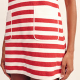 Posse - ARI MINI DRESS - CORAL STRIPE