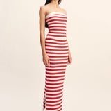 Posse - ARI STRAPLESS TOP - CORAL STRIPE
