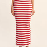 Posse - ARI SKIRT - CORAL STRIPE
