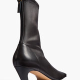 Khaite - Arizona Stretch Ankle Boot in Black Nappa Leather