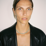 Dorsey - BENNINGTON 3-PRONG 3.5MM, NANO TURQUOISE AND LAB DIAMOND RIVIÈRE NECKLACE, GOLD