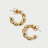 Loeffler Randall - Atlas Gold Twisted Hoop Earrings