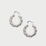 Loeffler Randall - Atticus Silver Twisted Hoop Earrings