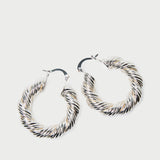Loeffler Randall - Atticus Silver Twisted Hoop Earrings