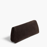 Khaite - Audrey Clutch in Dark Brown Suede