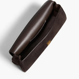 Khaite - Audrey Clutch in Dark Brown Suede