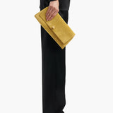 Khaite - Audrey Clutch in Golden Olive Haircalf