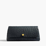 Khaite - Audrey Clutch in Midnight Navy Ostrich