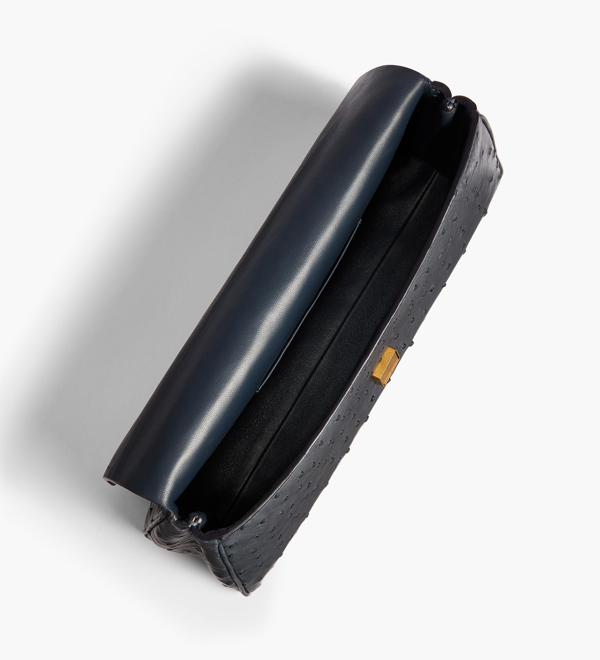 Khaite - Audrey Clutch in Midnight Navy Ostrich