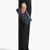Khaite - Audrey Clutch in Midnight Navy Ostrich