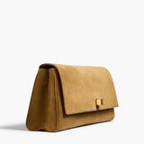 Khaite - Audrey Clutch in Mud Suede