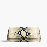 Khaite - Audrey Clutch in Natural Python-Embossed Leather