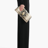 Khaite - Audrey Clutch in Natural Python-Embossed Leather