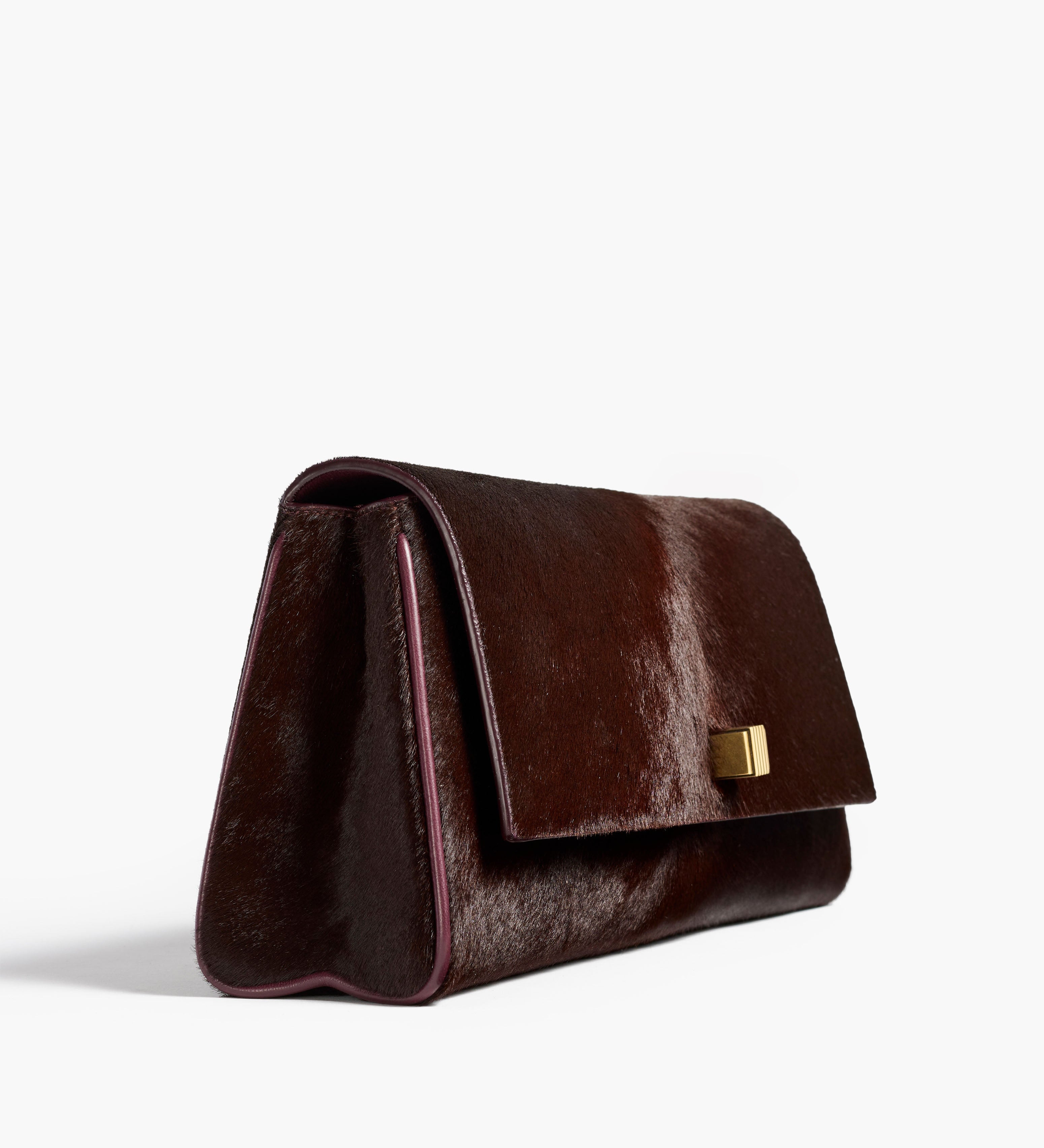 Khaite - Audrey Clutch in Rouge Noir Haircalf