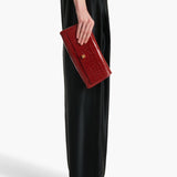 Khaite - Audrey Clutch in Ruby Alligator
