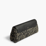 Khaite - Audrey Clutch in Black and White Marled Raffia