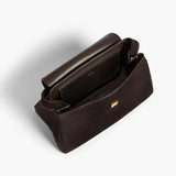 Khaite - Audrey Top Handle Bag in Dark Brown Suede