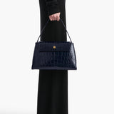 Khaite - Audrey Top Handle Bag in Midnight Alligator