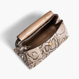 Khaite - Audrey Top Handle Bag in Natural Python