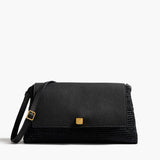 Khaite - Audrey Crossbody Bag in Black Raffia and Black Leather