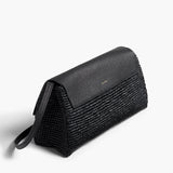 Khaite - Audrey Crossbody Bag in Black Raffia and Black Leather