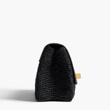 Khaite - Audrey Crossbody Bag in Black Raffia and Black Leather
