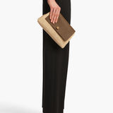 Khaite - Audrey Crossbody Bag in Natural Raffia and Olive Leather