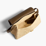 Khaite - Audrey Crossbody Bag in Natural Raffia and Olive Leather
