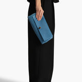 Khaite - Audrey Clutch in Sky Blue Suede