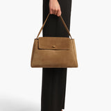 Khaite - Audrey Top Handle Bag in Mud Suede