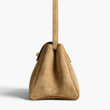 Khaite - Audrey Top Handle Bag in Mud Suede