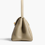 Khaite - Audrey Top Handle Bag in Sage Pebbled Leather