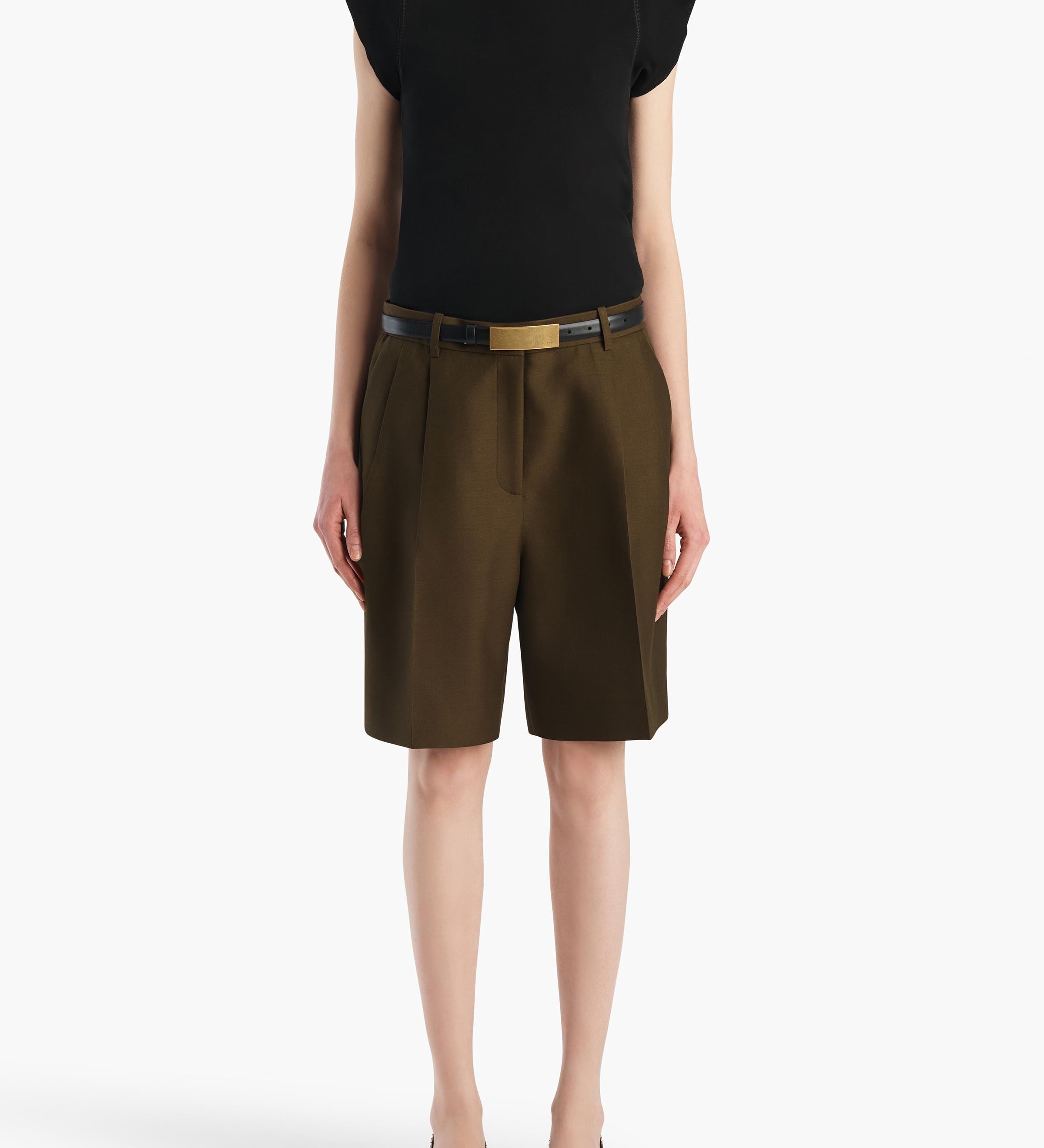 Khaite - Auggie Short in Dark Olive