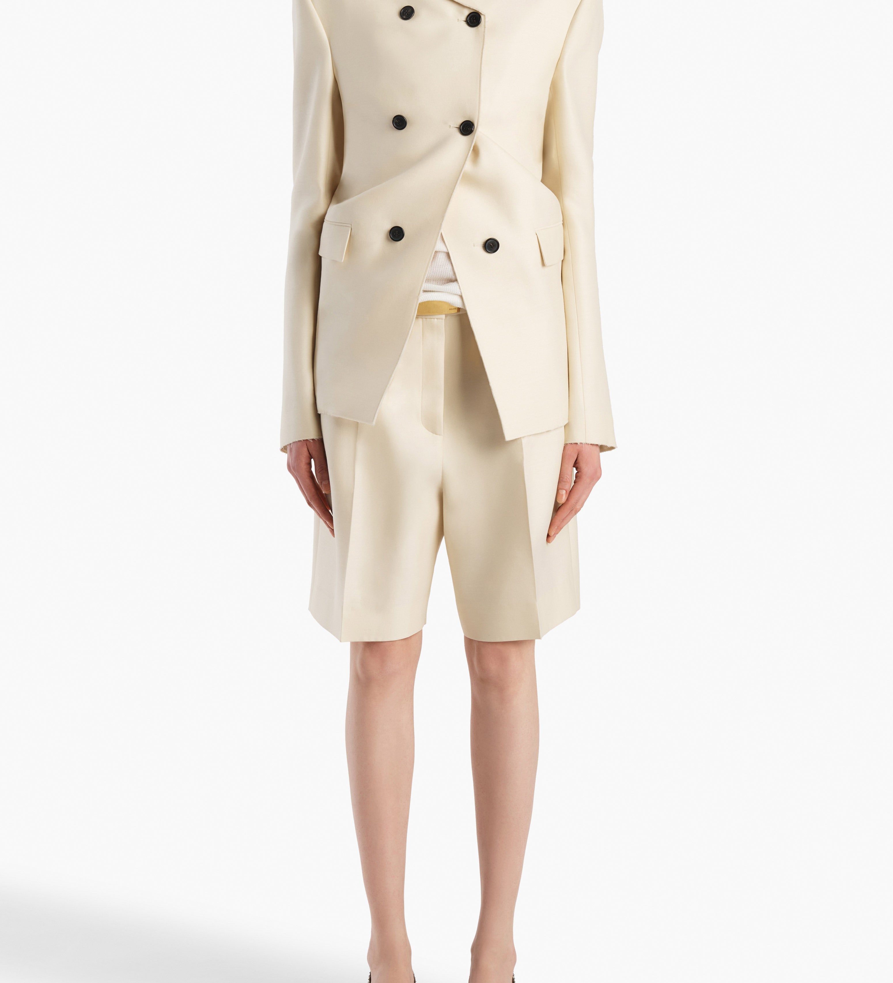 Khaite - Auggie Short in Ivory Glow