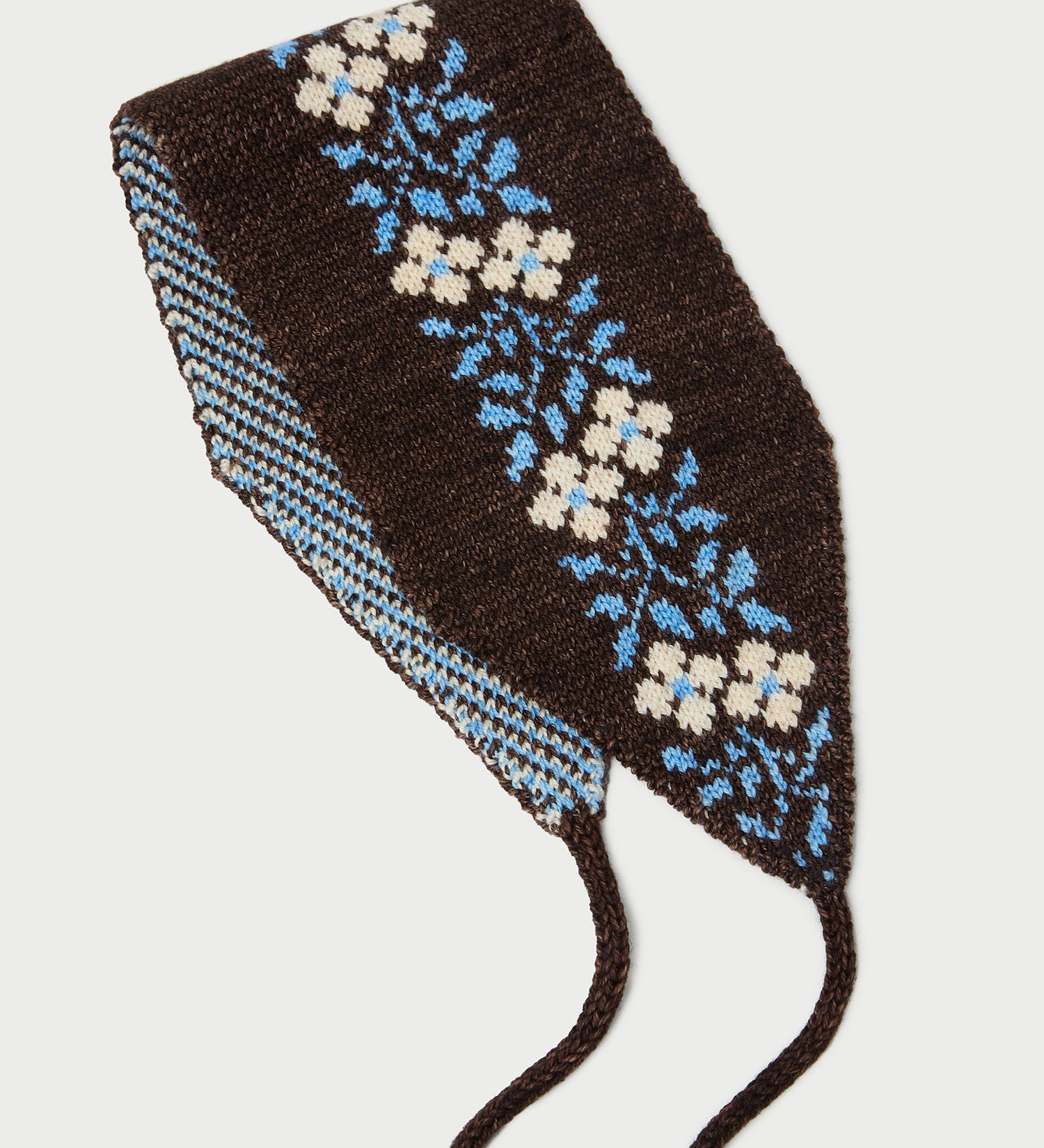 Loeffler Randall - Augie Brown/Cream Floral Ear Scarf