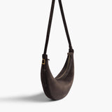 Khaite - Small Augustina Crossbody Bag in Dark Brown Suede