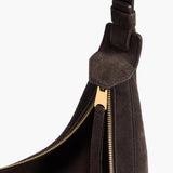 Khaite - Small Augustina Crossbody Bag in Dark Brown Suede