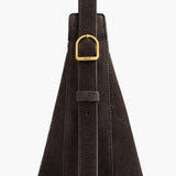 Khaite - Small Augustina Crossbody Bag in Dark Brown Suede