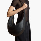 Khaite - Augustina Hobo in Black Pebbled Leather