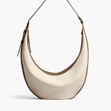 Khaite - Augustina Hobo in Dark Olive Pebbled Leather and Cream Canvas