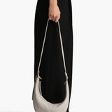 Khaite - Small Augustina Crossbody Bag in Light Grey Pebbled Leather