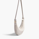 Khaite - Small Augustina Crossbody Bag in Light Grey Pebbled Leather