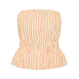 Posse - AURELIA STRAPLESS TOP - SHORTBREAD STRIPE