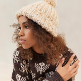 Loeffler Randall - Ava Cream Knit Pompom Hat