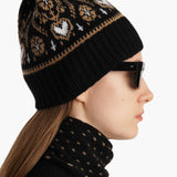 Khaite - Avers Beanie in Black and Camel Multi