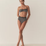 DÔEN - ALEX HIGH WAIST BIKINI BOTTOM -- LA MADDALENA GINGHAM