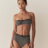 DÔEN - ALEX HIGH WAIST BIKINI BOTTOM -- LA MADDALENA GINGHAM