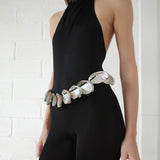 Conner Ives - The Halter Neck Jumpsuit With Abalone Shell Belt