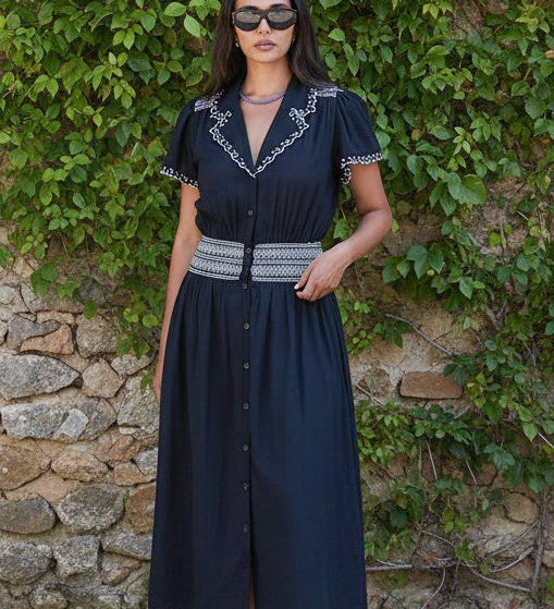Ciao Lucia - Naomi Black Cotton Voile Dress