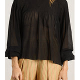 Ciao Lucia - Alda Black Georgette Silk Top